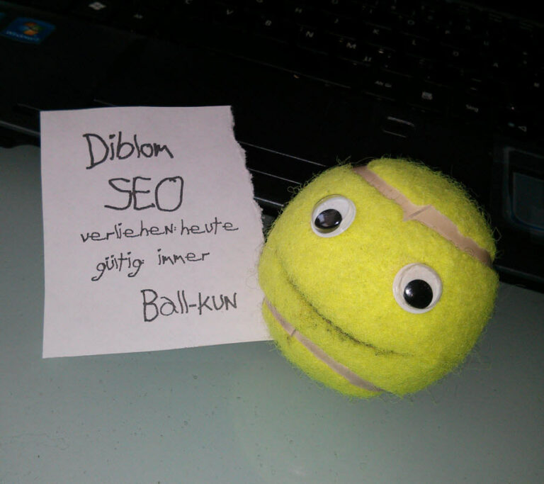 Ball-kun mit SEO-Diblom